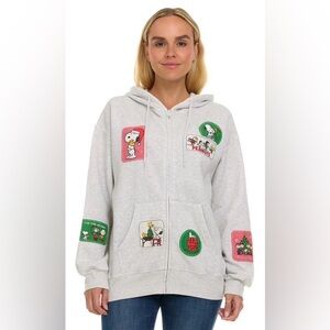 Snoopy Embroidered Zip Up Hoodie, Women’s Size Large NWT